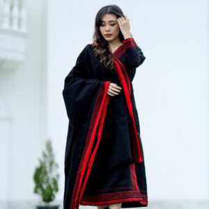 Manipuri Woollen Shawl Back Red border 1 - NUPI