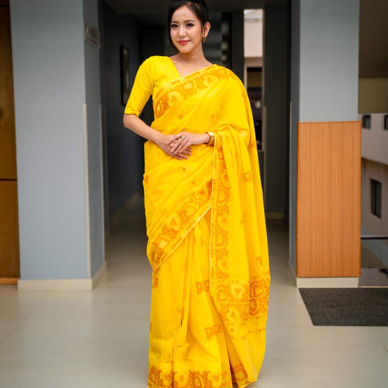 UNA Woven Sareefull - Sunshine Yellow