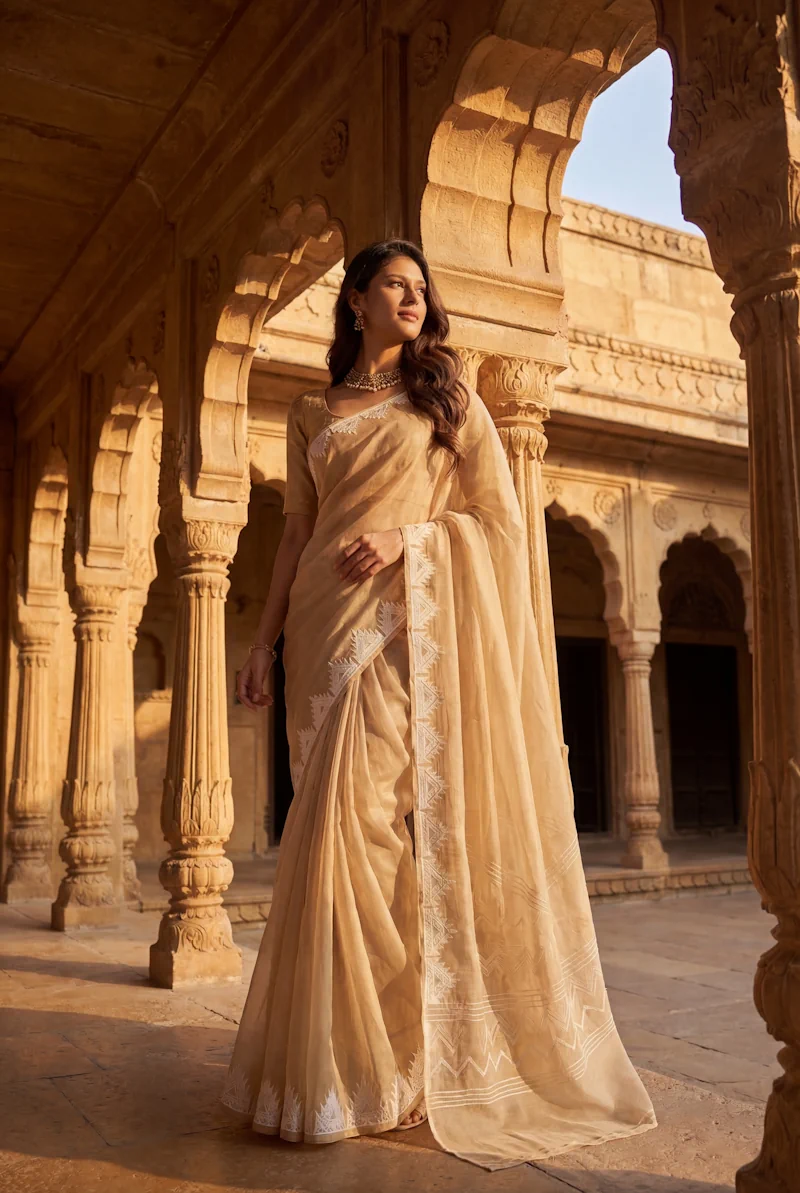 Harmony Saree Khaki 2 Harmony Saree Khaki 2 - NUPI