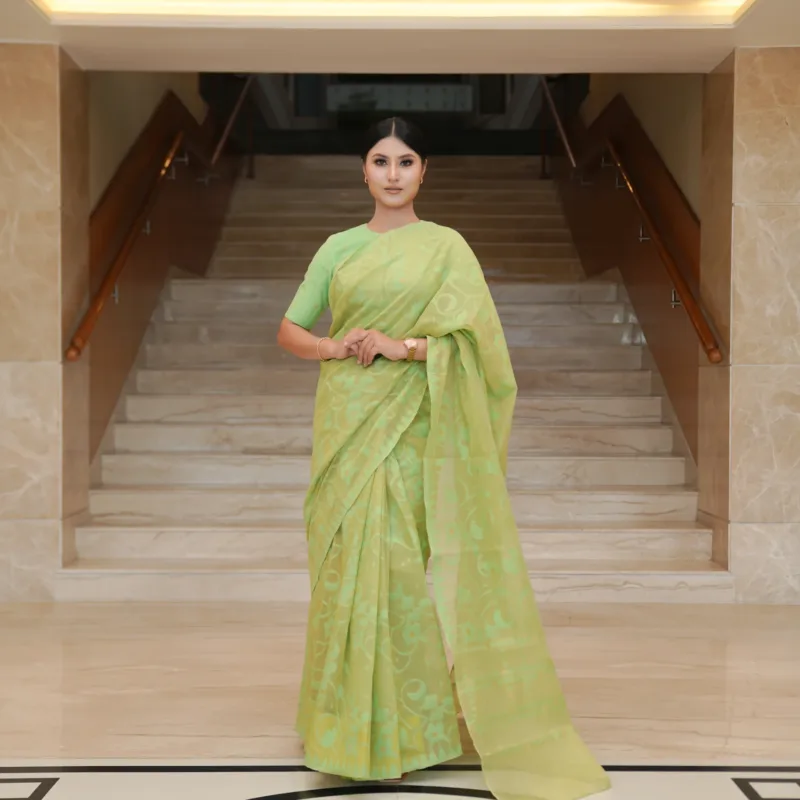 1990’s Saree - Pista Green