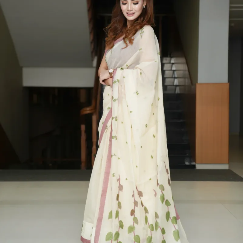Vine Whisper Saree - Muted Sand