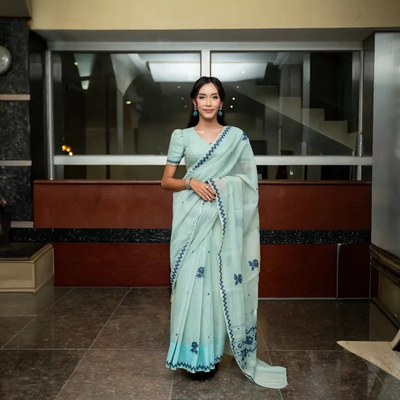 SS Saree - Turquoise Blue