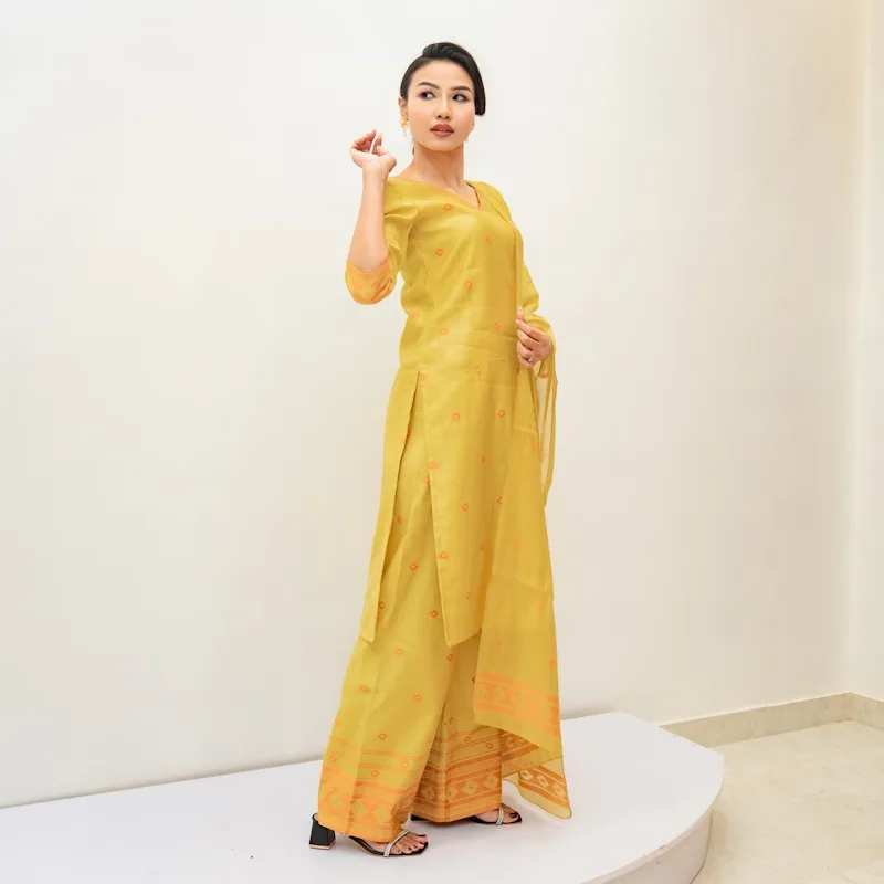 Ceremonial Fusion Three-Piece Suit - Lt. Yellow, Mustard