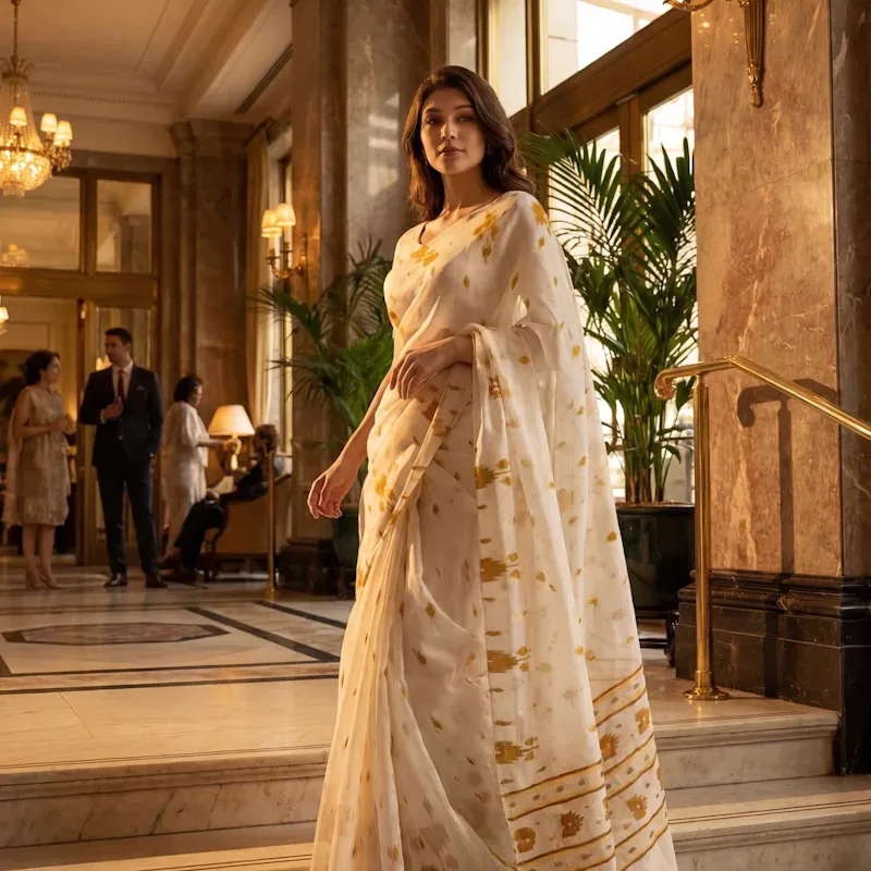 Geo Heritage Saree Yellow 2 - NUPI