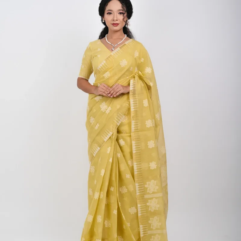 Thoibi Saree - Sun Bleached Yellow