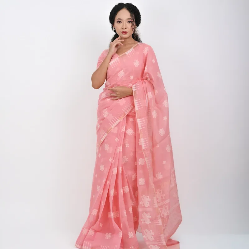 Thoibi Saree - Cotton Candy Pink