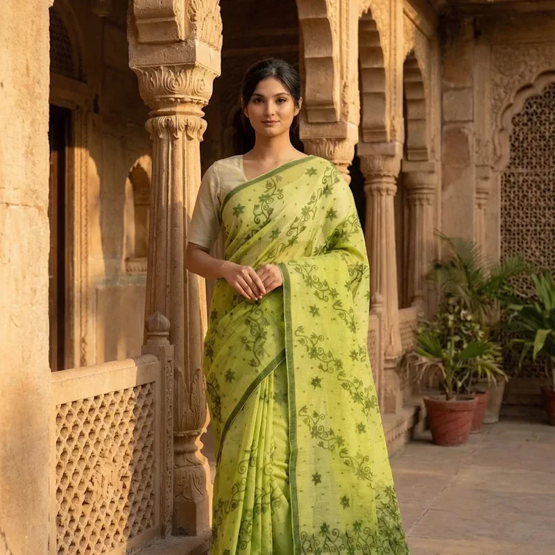 Rk Tamphasana Saree - Moss Green