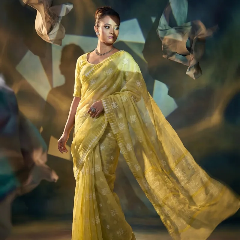 Thoibi Saree - Yellow
