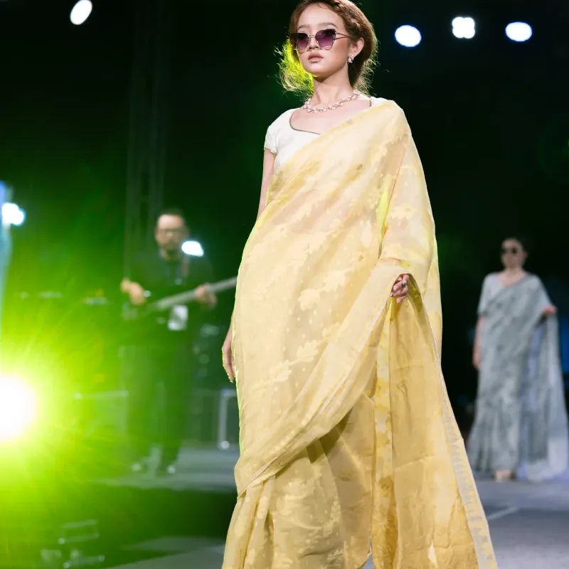 Angoor Saree - Sunshine Yellow
