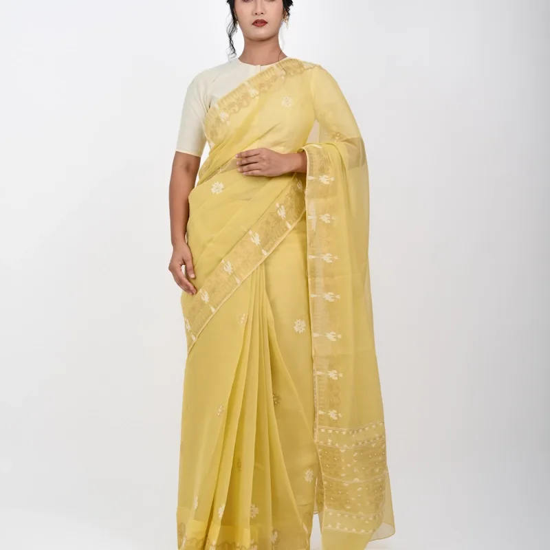 Classic Motif Saree - Gold Yellow. - NUPI RAK 8795 - NUPI