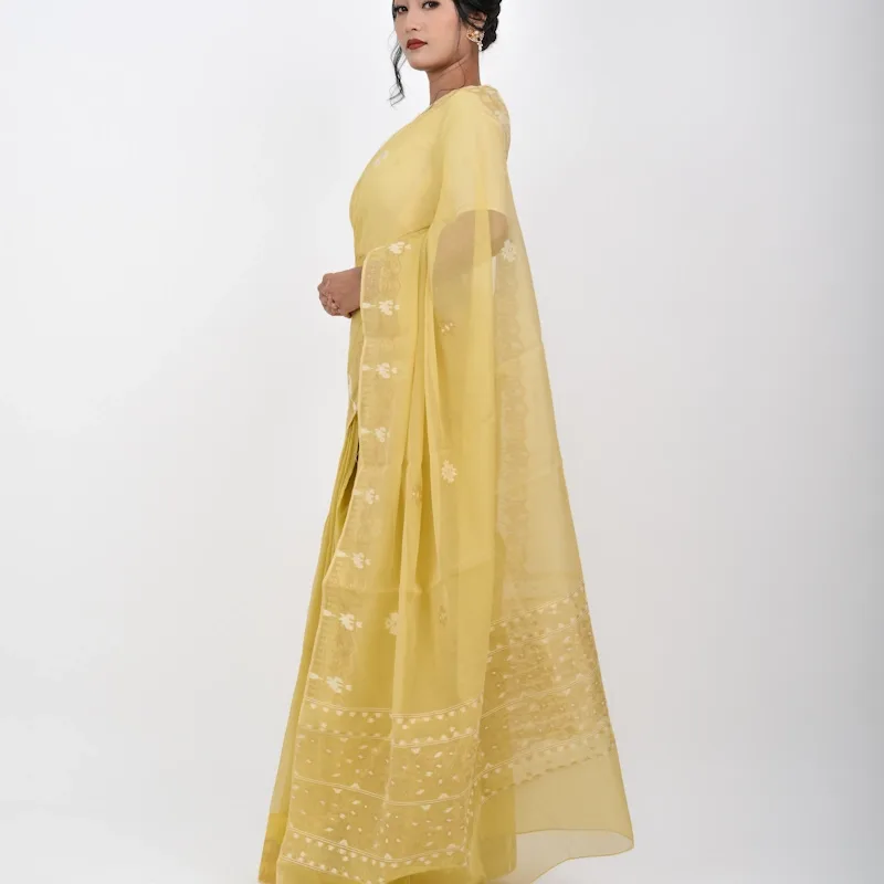 Classic Motif Saree - Gold Yellow. - NUPI RAK 8798 - NUPI