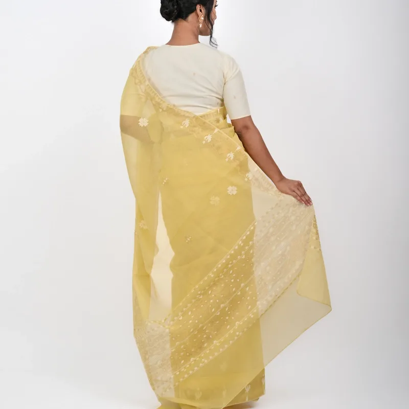 Classic Motif Saree - Gold Yellow. - NUPI RAK 8799 - NUPI