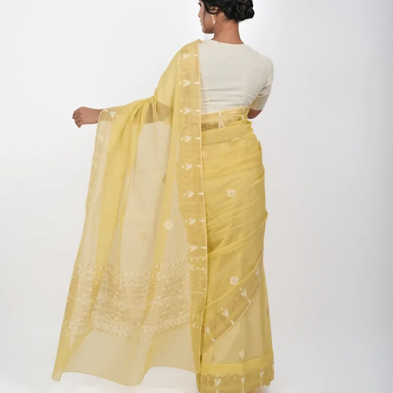 Classic Motif Saree - Gold Yellow. - NUPI RAK 8800 - NUPI